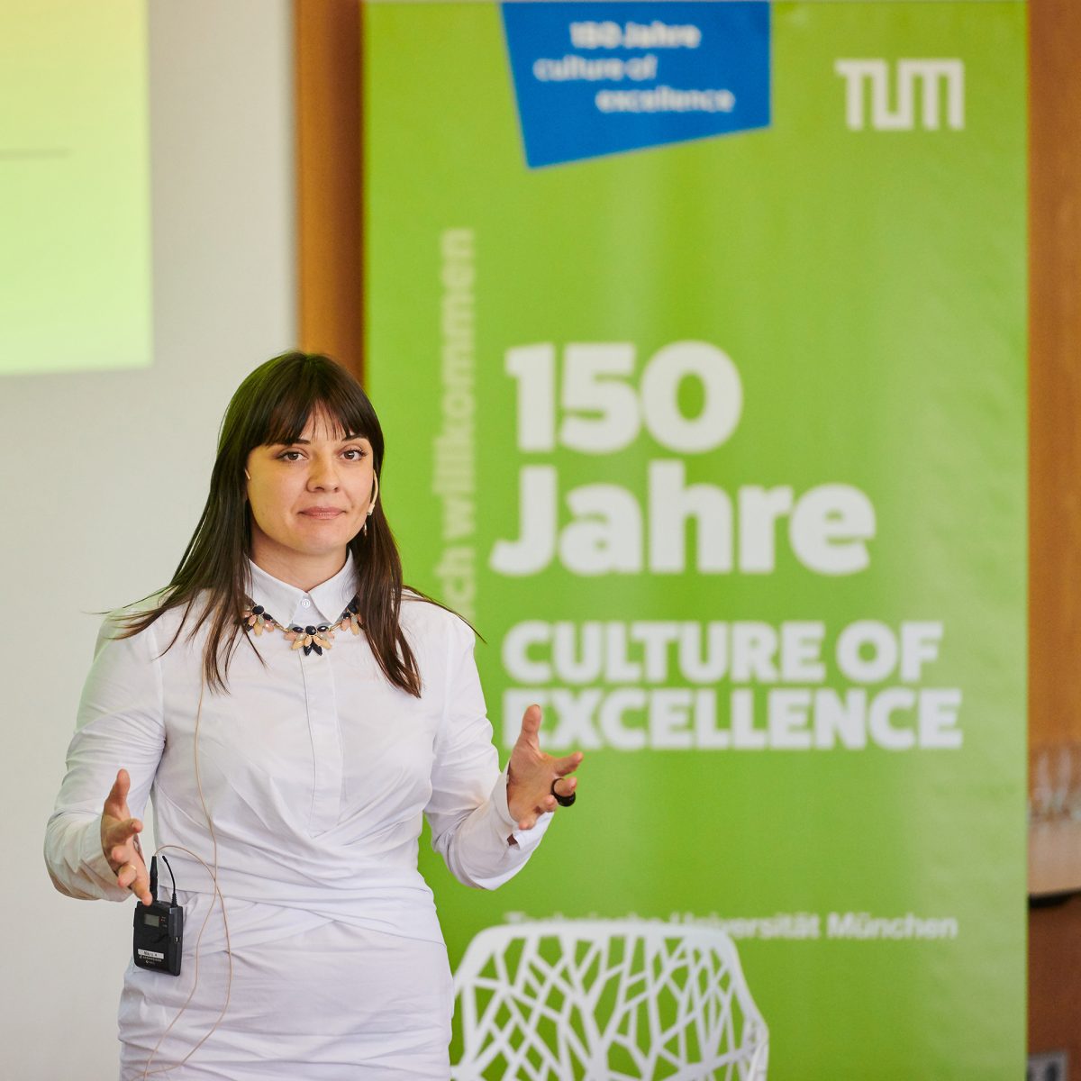Tina Ruseva as a speaker at TUM.