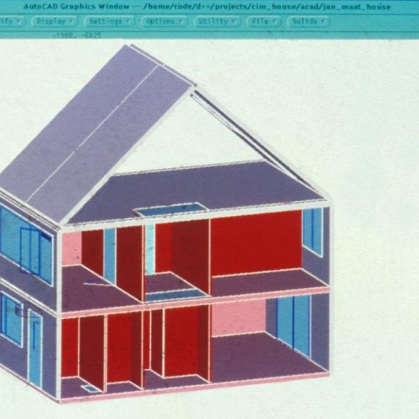 CAD-Skizze von TUM Alumnus Prof. Richard Junge, Sammlung des Lehrstuhls für Architekturinformatik, Technische Universität München.