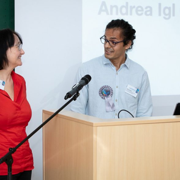 TUM Alumnus Markus Hartinger at the year-end event of German Matters at the Technical University of Munich.