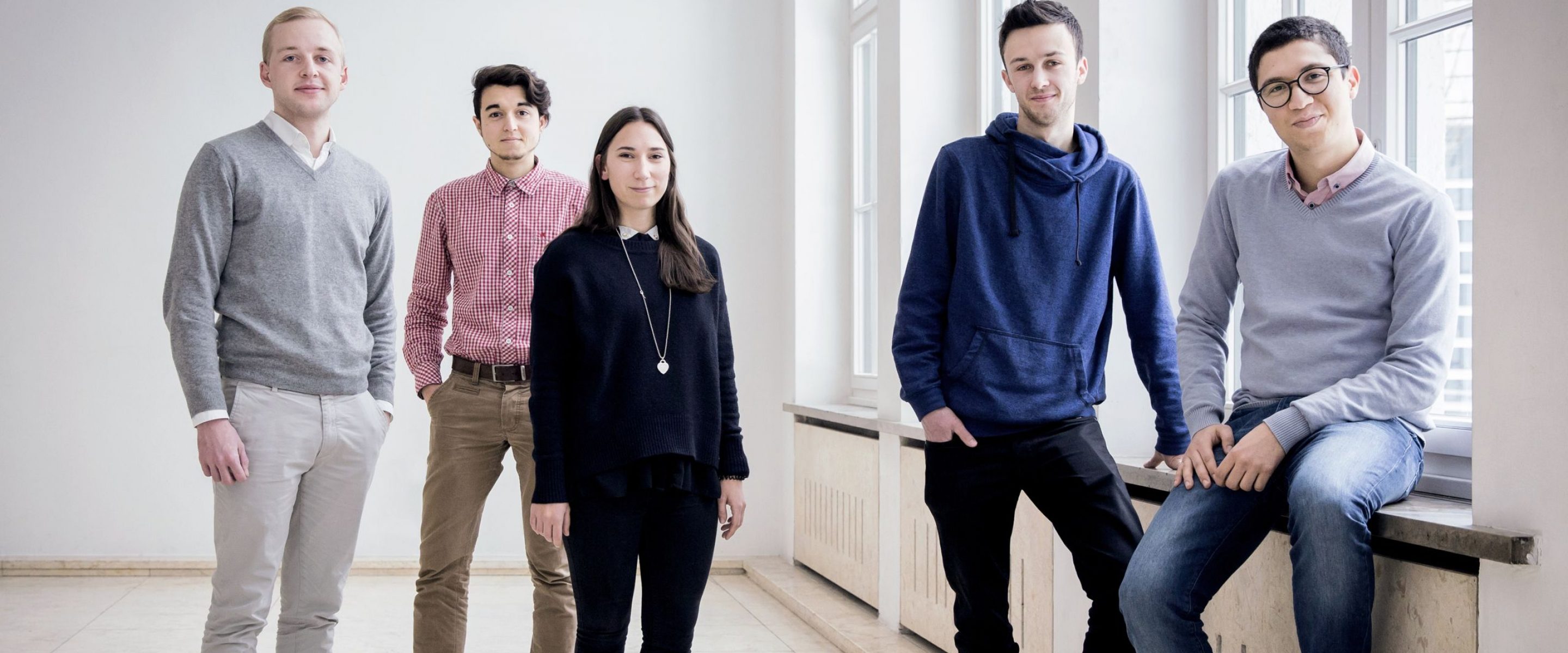 Mentees von TUM Mentoring von Alumni für Studierende für KontakTUM Programm Sommersemester 2017, (von links nach rechts) Lukas Althoff, Amine M`Charrak, Jacqueline Schuster, Paul Scheibenbogen, Wassim Boubaker