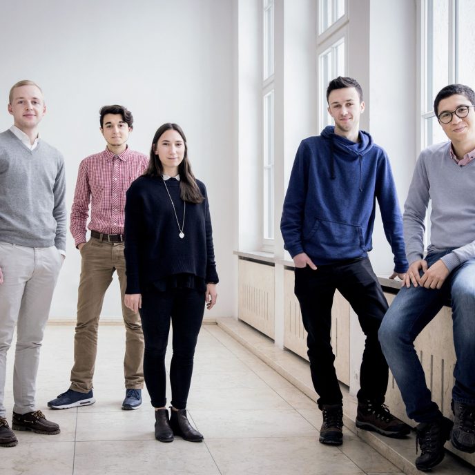 Mentees von TUM Mentoring von Alumni für Studierende für KontakTUM Programm Sommersemester 2017, (von links nach rechts) Lukas Althoff, Amine M`Charrak, Jacqueline Schuster, Paul Scheibenbogen, Wassim Boubaker