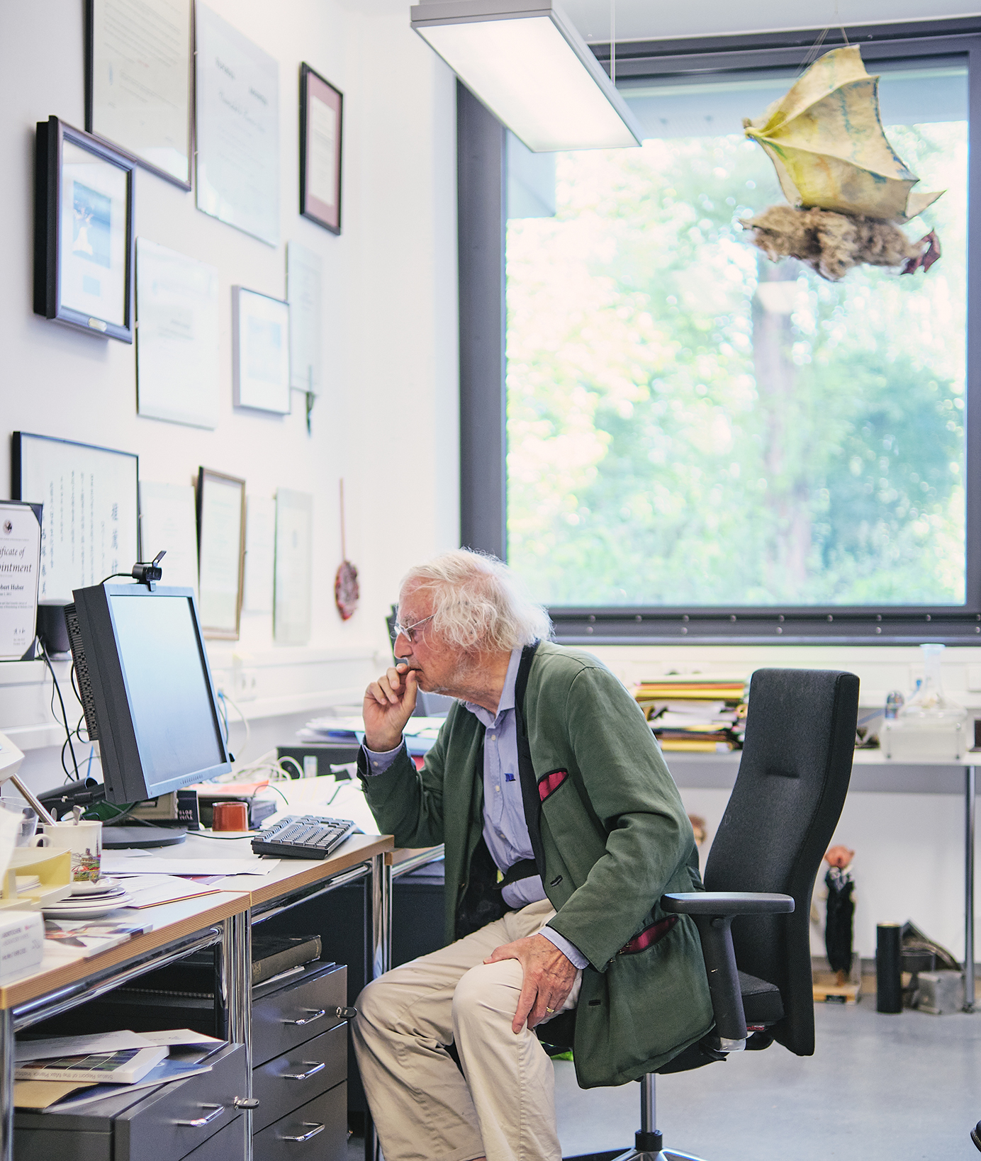 Nobel Prize laureate Robert Huber in his office at the Max Planck Institute of Biochemistry, Martinsried