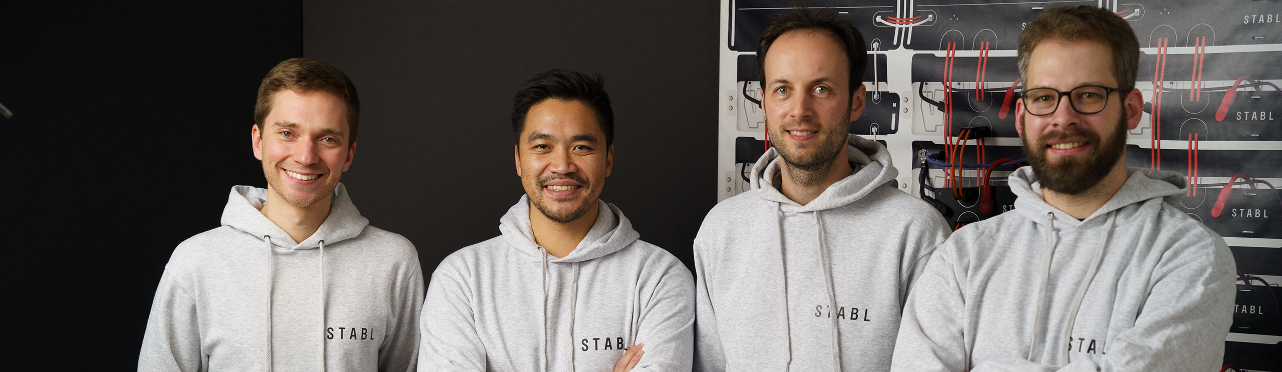 The founding team of STABL Energy (from left to right): TUM Alumni Dr. Arthur Singer, Christoph Dietrich and Dr. Nam Truong as well as Martin Sprehe.