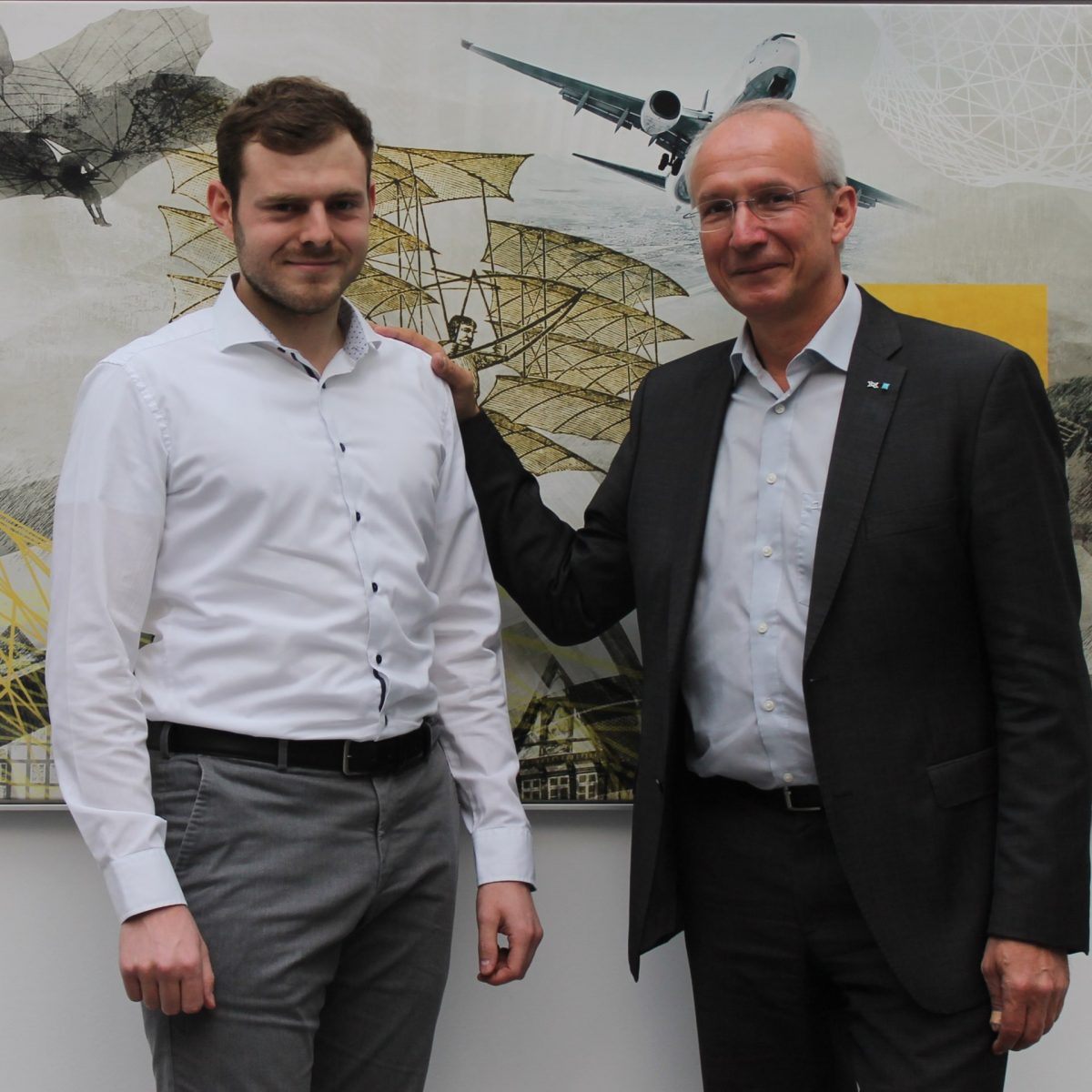 TUM Alumni Heinz Voggenreiter und Tim Wittmann.