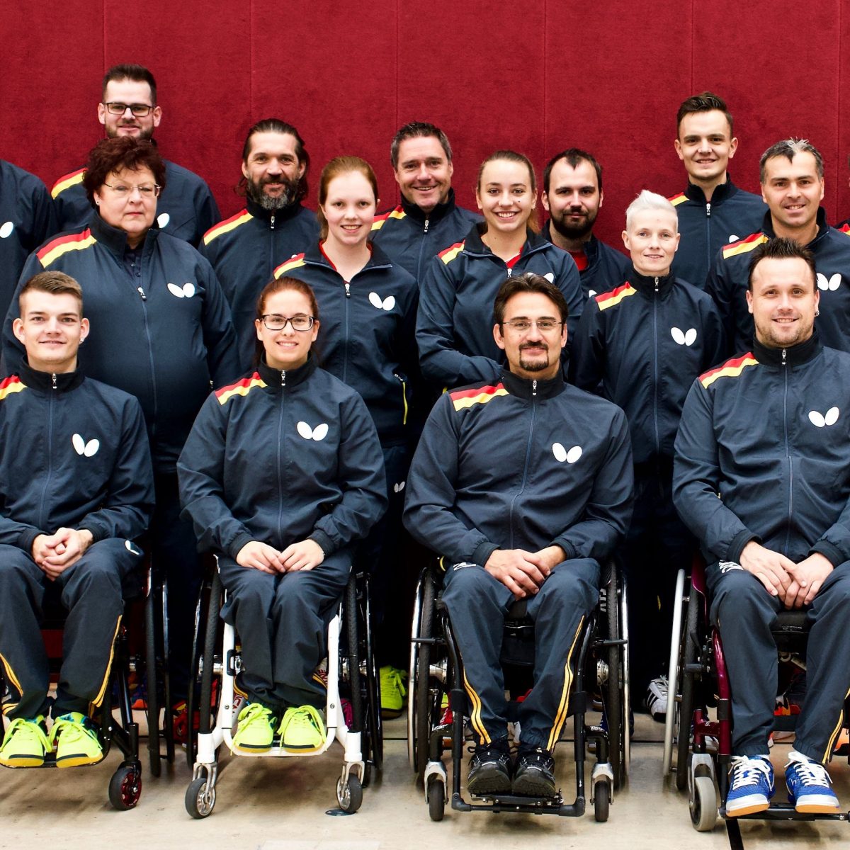 TUM Alumni Michael Fuchs and the German Para Table Tennis National Team at the 2018 China Para Open in Peking.