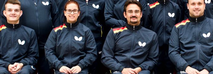 TUM Alumni Michael Fuchs and the German Para Table Tennis National Team at the 2018 China Para Open in Peking.