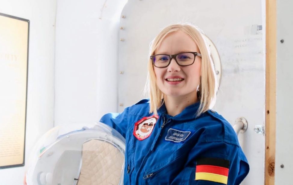 TUM Alumna Maria Grulich bei einer simulierten Marsmission.