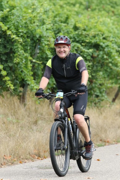 TUM alumnus Jürgen Schopp at the Jedermann Tour 2022 in the Stuttgart region.