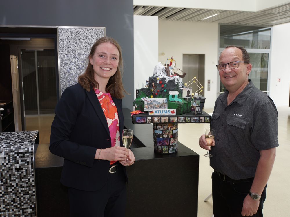 TUM Ambassador Jonathan Veinot und TUM Alumna Amelie Mühlbach.