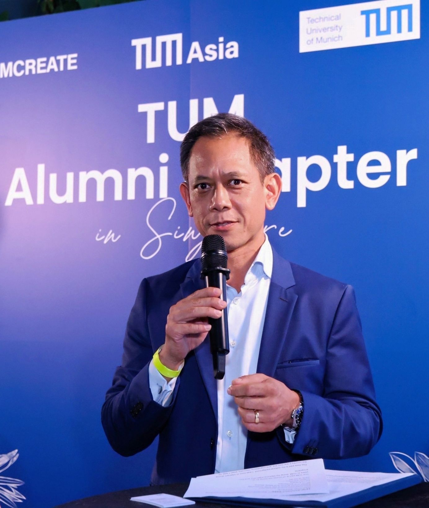 Thai-Lai Pham during his opening speech at the launch of the world's first TUM Alumni Chapter in Singapore.